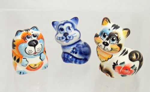 Set 3 Russian porcelain figurines of CATS #0208.19