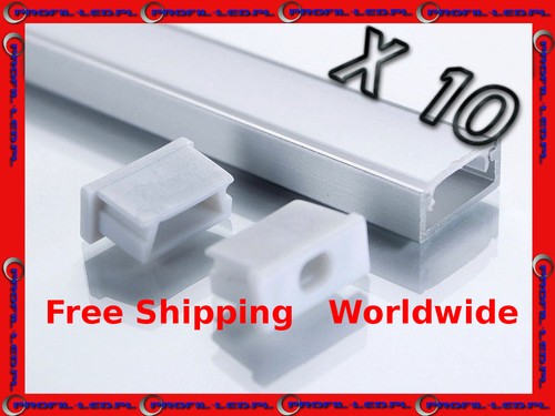 Pack of 10 Aluminium Profile for LED SL-01 Clear Cover 10pcs x 33 inch