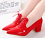 Heels Shoes Fashion Womens Pointed Toe Lace Up Oxfords Low Top Casual Block Mid