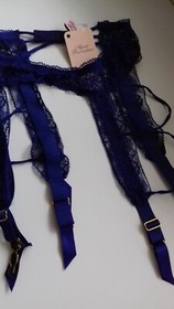 AGENT PROVOCATEUR VINTAGE MARGOT BLUE SUSPENDER SIZE 2 SMALL UK 8 BNWT