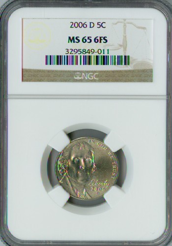 2006-D JEFFERSON NICKEL NGC MS-65 6-FS BUSINESS STRIKE .