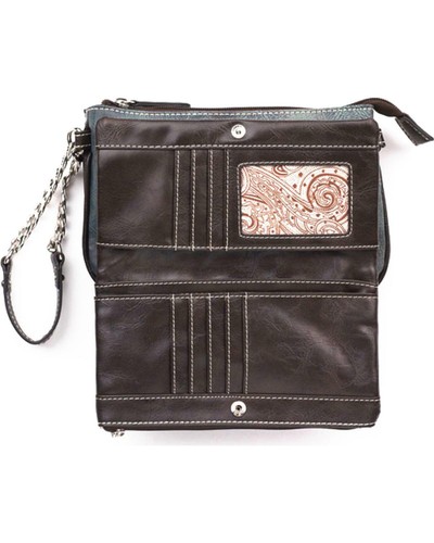 Blazin Roxx Women/'s Rhinestone Embellishments Star Wristlet Blue