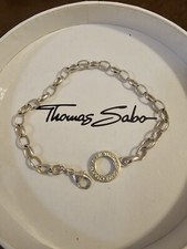 GENUINE THOMAS SABO Large sterling silver CHARM CLUB BRACELET Medium links 20cm