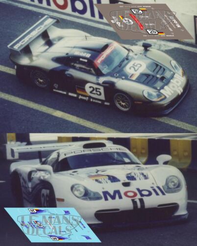 Decals Porsche 911 GT1 EVO Le Mans test 1997 25 26 1:32 1:43 1:24 1:18 calcas