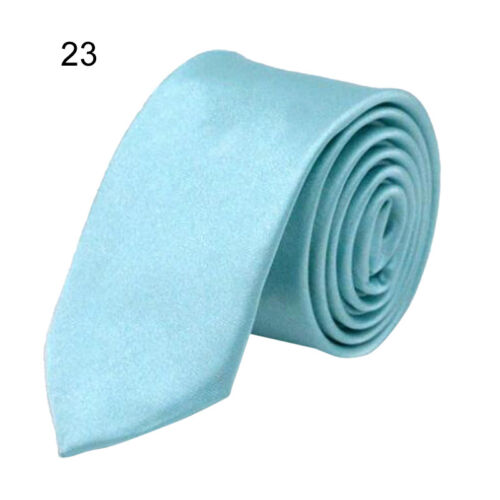 2017 Classic Skinny Men/'s Slim Tie Solid Color Plain Silk Jacquard Woven Necktie