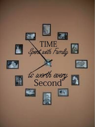 TIME SPENT WITH FAMILY IS WORTH EVERY SECOND VINYL DECAL HOME DECOR 5.5" x 14.5" 
