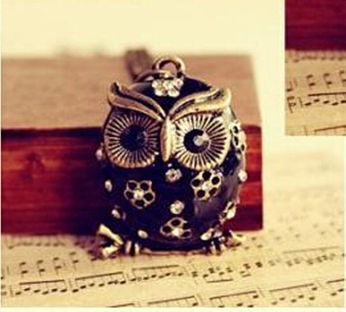 Mixed Retro Hollow Ceramic Drip Owl Long Necklace Sweater Chain Pendant Necklace