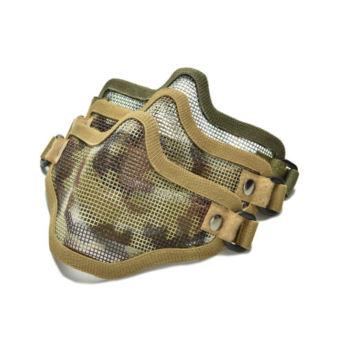 Airsoft Steel Mesh Half Face Mask Tactical Protect Strike Paintball Hallowe TV@M 