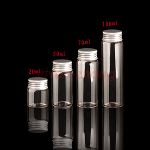 Wholesale diameter 37 mm Clear Glass Bottle Screw Aluminum lid Borosilicate