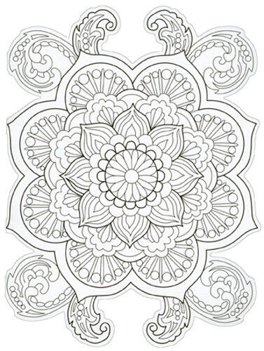 Mandala Die Cut Coloring Card Blank Note Card by Paper House Productions