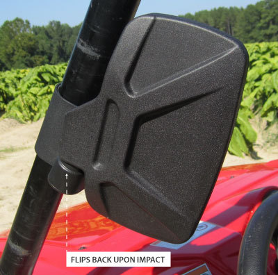Yamaha Rhino UTV Break-Away Side Mirror Qty-2 Shatter-Resistant Black New