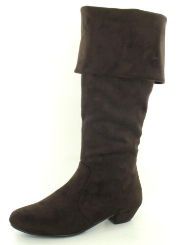 Spot On F5R0202 Ladies Knee High Boots In Brown R10A 