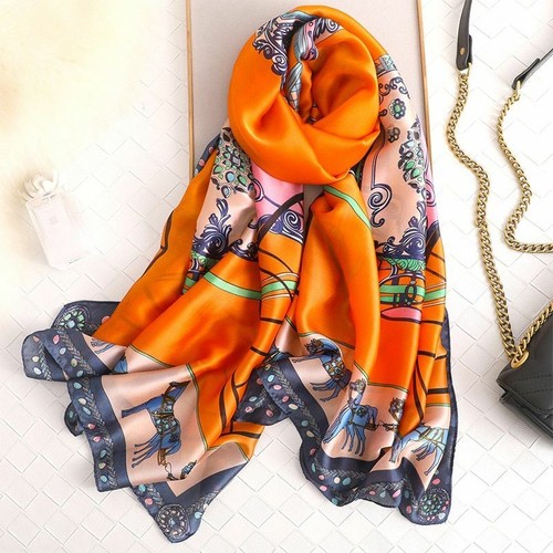 New Fashion Women Silk Scarf Flower Print Scarf Beach Scarves Silk Wrap 180*90cm
