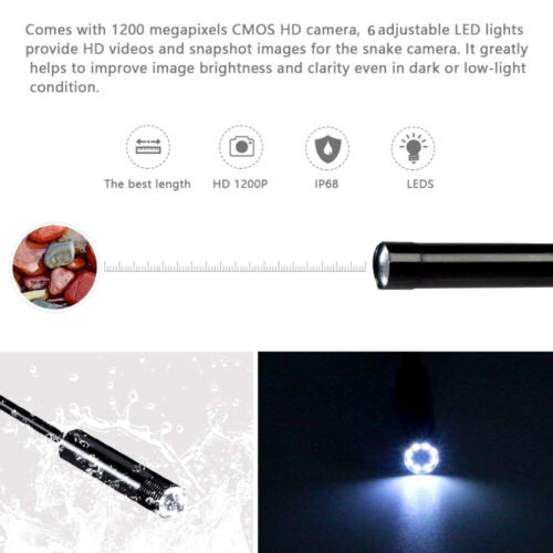 5M 6 LED USB Endoskop Wasserdicht Endoscope Kamera Inspektion für Android DE