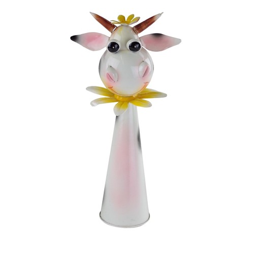 SGABELLO RECINZIONE MUCCA in metallo 33cm RECINZIONE gucker zaundeko montanti Sgabello Giardino Decorazione