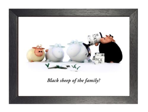 Black Sheep Of The Family Poster Cartoon Kids Love Time Black and White Funny