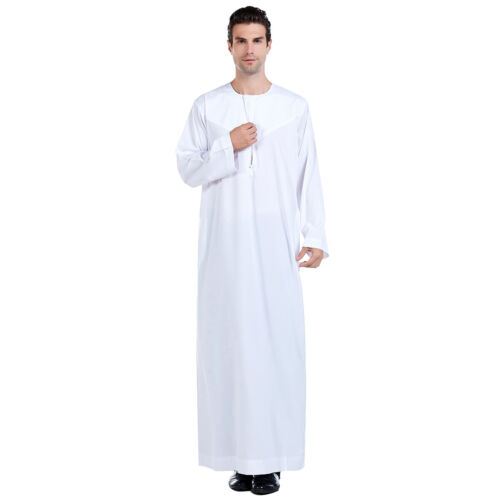 Details about   Muslim Men&Boys Long Sleeve Thobe Middle East Kaftan Islamic Abaya Dubai Robe 