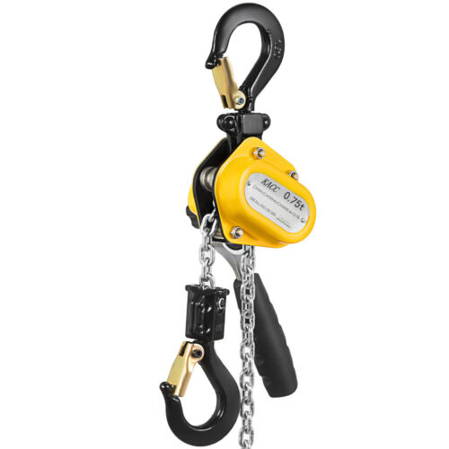 0.75T Mini Lever Chain Hoist With 15FT Chain Puller Durable Safety Latches