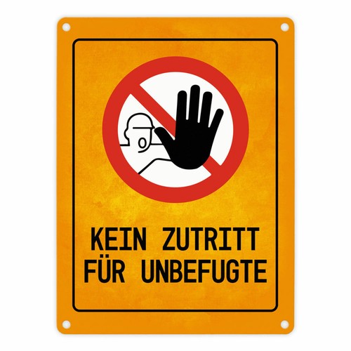 Kein Zutritt für Unbefugte Metallschild Lager Schild Werkstatt Blechschild