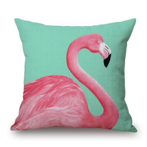 18'' Flamingo & Elk Cushion Cover Pillow Case Cotton Linen Sofa Car Home Decor 