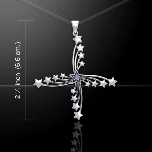 Star Cross .925 Sterling Silver Pendant Choice of Gemstone by Peter Stone 