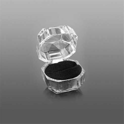 10Pcs Clear Acrylic Crystal Jewelry Ring Display Storage Boxes Organizer