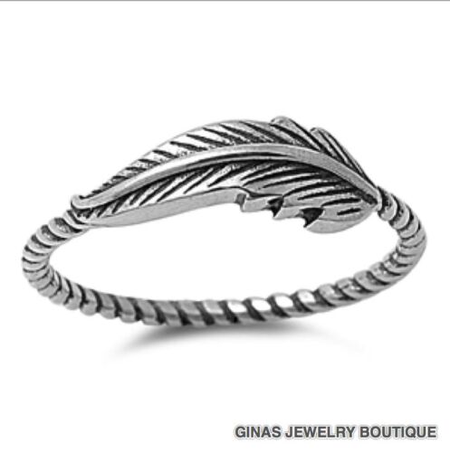THIN COOLFeather STACKING TWISTED Ring Sterling Silver.925 Sizes 4,5,6,7,8,9,10, 