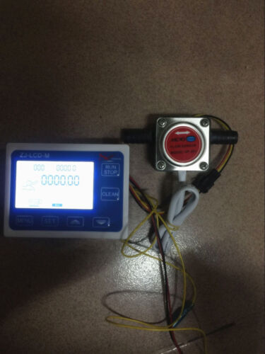 3/8&#034; Flow Control LCD Display + Oil Fuel Gasoline Diesel Milk Water Gear Sensor