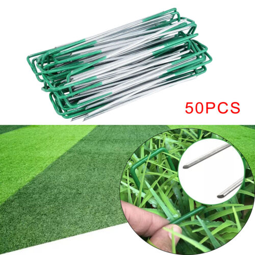 50/Set U-Type Nails Insert Yard Lawn Tent Stakes for Weed Barrier Fabric 