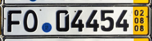German License Plate Temporary Yellow with Seal