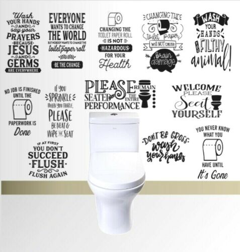 Wall art stickers for toilet removable home decor bathroom vinyl funny quote 