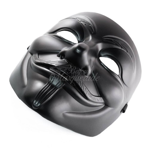 Black V for Vendetta Anonymous Film Guy Fawkes Face Mask Halloween Fancy Cosplay