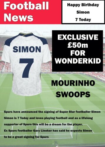 Details about  / PERSONALISED A5 FOOTBALL BIRTHDAY CARD SPOOF NEWSPAPER HEADLINE