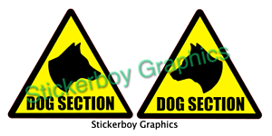 DOG SECTION Sticker Head stickers K9 DOG UNIT SECURITY SIA PATROL 250mm x 2