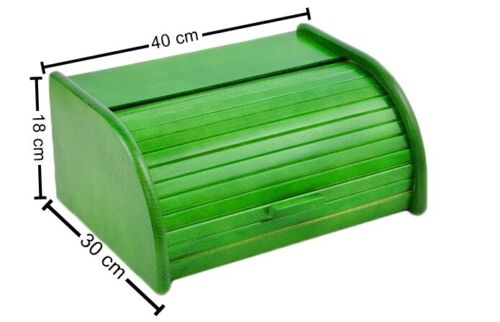Hölzerner Brotkasten mit Rolloberseite für die Lagerung von Laib groß Grün