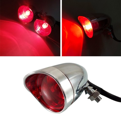 Motorcycle Bullet Rear Stop Tail Brake Light Cafe Racer Bobber Chopper 3 Wires