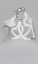 Formano Paar verliebtes Paar auf Herz sitzend stehend weiss-silber Skulptur