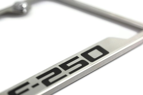 Ford F-250 F250 License Plate Frame Stainless Steel Laser Etched Bright Chrome