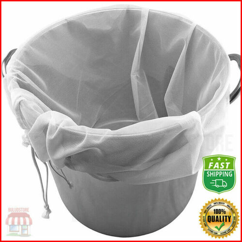 Home Brew Mesh Pouch W/ String Food Grade Distilling Homebrew Bucket Filter Bag 