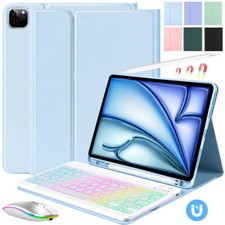 Beleuchtete Tastatur Hülle Mit Stifthalter für iPad 10/9/8/7th Air Pro 11 QWERTZ