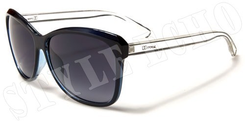 Signature Logo at Clear Temple Oversized Cateye Womens Designer Sunglasses