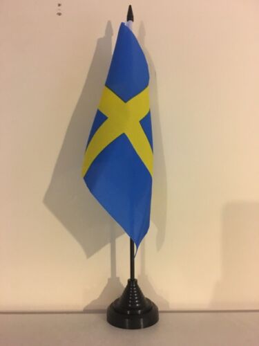 SWEDEN TABLE FLAG 9/" X 6/" 22.5cm x 15cm flags SVERIGE SWEDISH