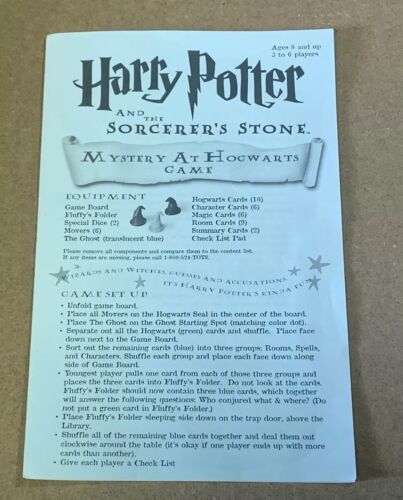 Harry Potter Sorcerers Stone Mystery at Hogwarts Board Game Replacement Parts
