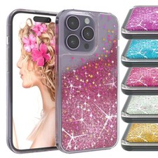EAZY CASE für Apple iPhone 14 Pro Glitzer Hülle Flüssig Silikon Handyhülle TPU