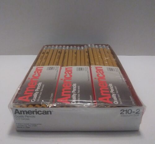 2 Medium Soft USA NOS VTG 72 Faber Castell American Quality Pencils 210-2 No