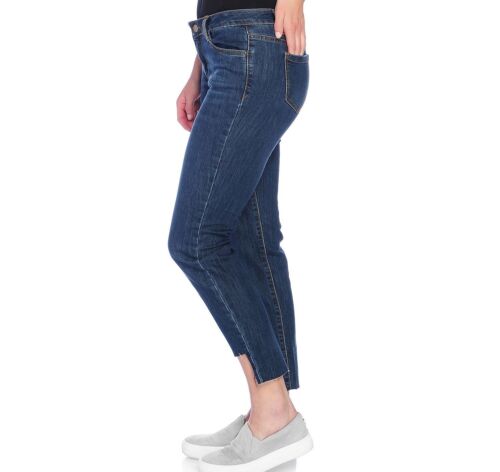 NEW mod X Stretch Denim Frayed Cut Out Hem Cropped Jeans 