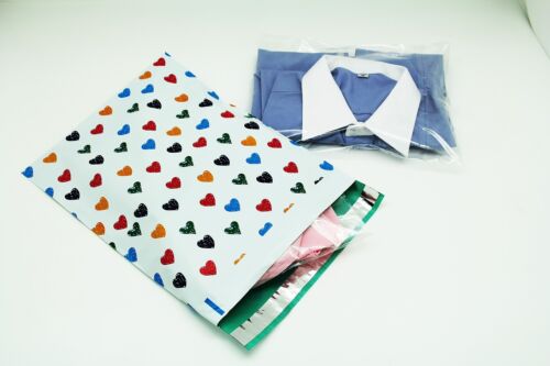 200 Bags 100 10x13 Colorful Hearts 100 9x12 Pink Designer Poly Mailers Envelope