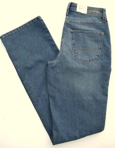 Mac MELANIE Jeans Denim Stretch Blu oltremare chiaro Pure Straight Fit Basic Nuovo
