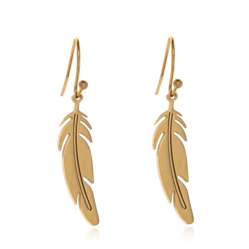 Tribal Spirit Ohrhänger Feder Edelstahl Silber Gold Rose schmuckrausch