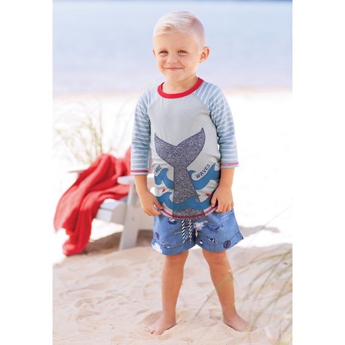 Mud Pie E8 Sail Away Baby Toddler Boy Make Waves Whale Rash Guard 1022119